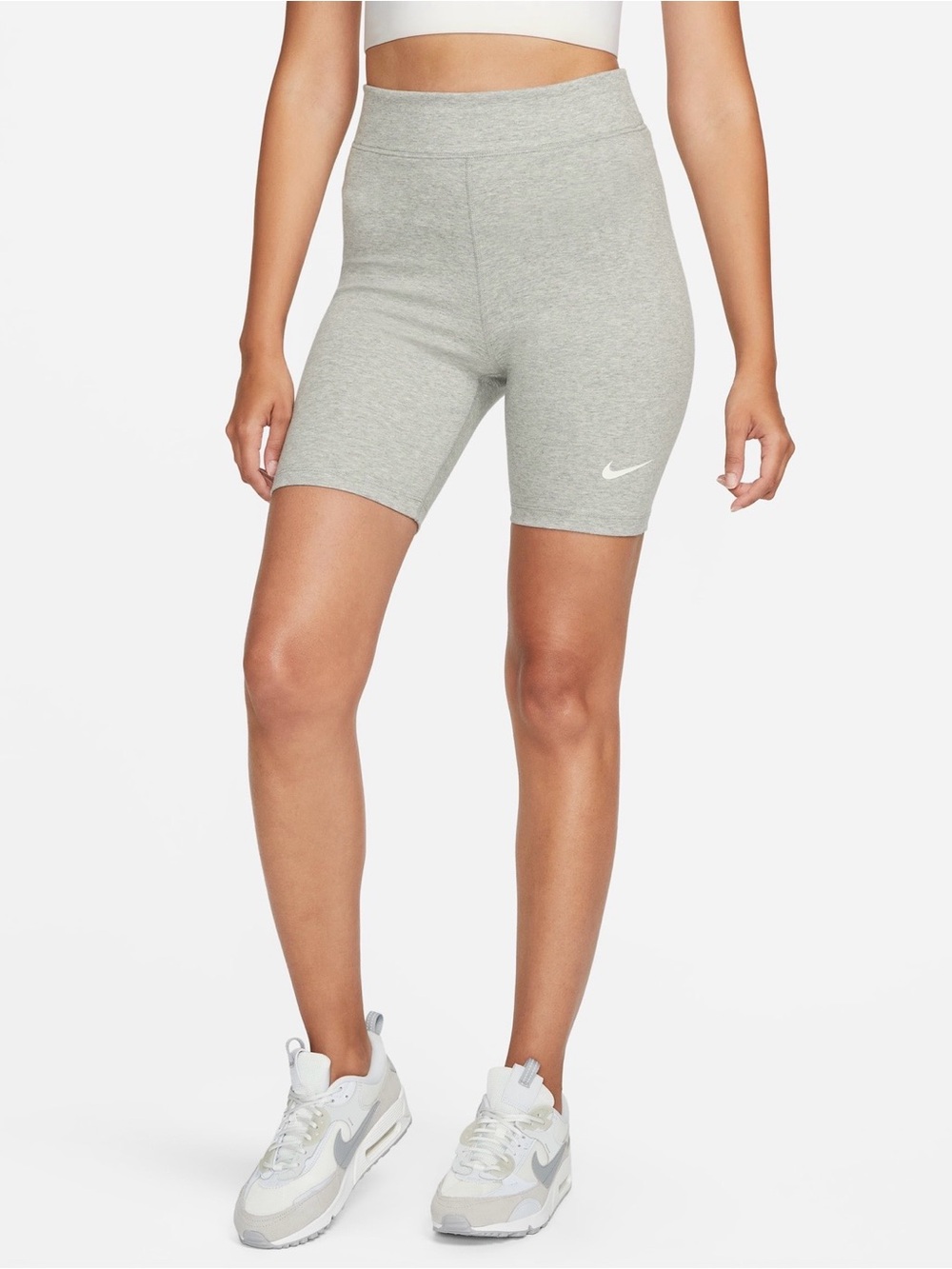 Nike Sportswear Classic High Waisted 7.5” Biker Shorts Gray XS DV7797-063 NWOT